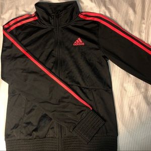 Adidas black & pink 3 stripe jacket